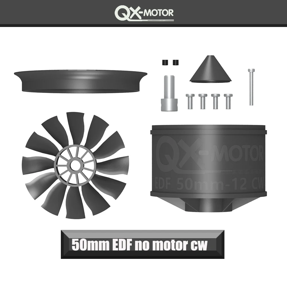 QX-MOTOR 30MM 50MM 64MM 70MM 80MM 90MM EDF bez silnika 12 łopatek wentylator kanałowy do zdalnie sterowanych akcesoriów do zabawek