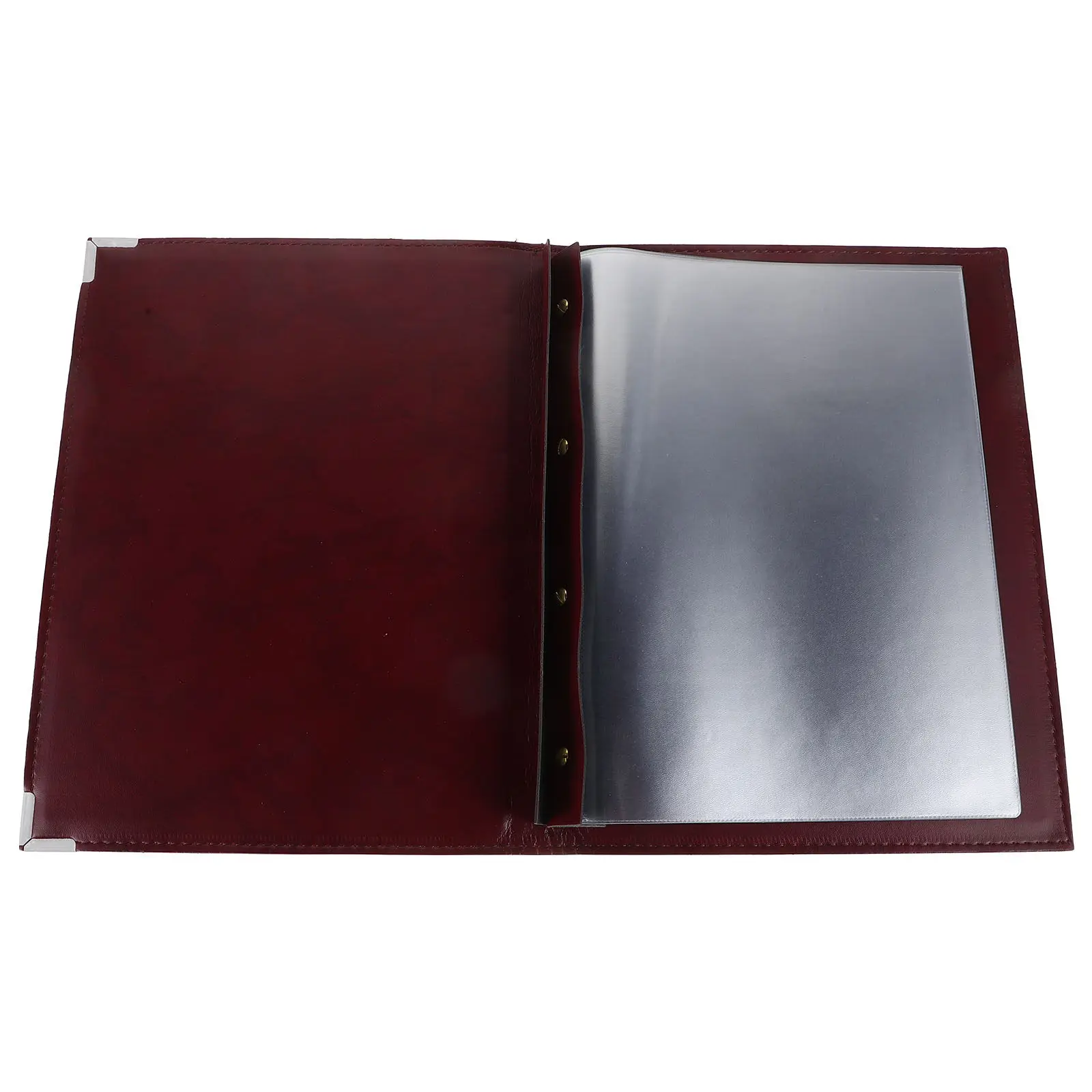 

Папка для меню на 8 страниц из прозрачного ПВХ для ресторанов: универсальная, элегантная отделка, идеально подходит для кафе, отелей, организованного хранения меню.