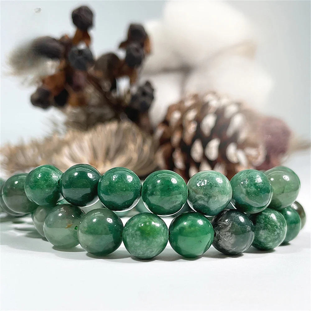 

Natural Stone Green Mica Jasper Round Beads for Jewelry Making DIY Bracelet Keychain 4/6/8/10mm Raw Material Links Accessories