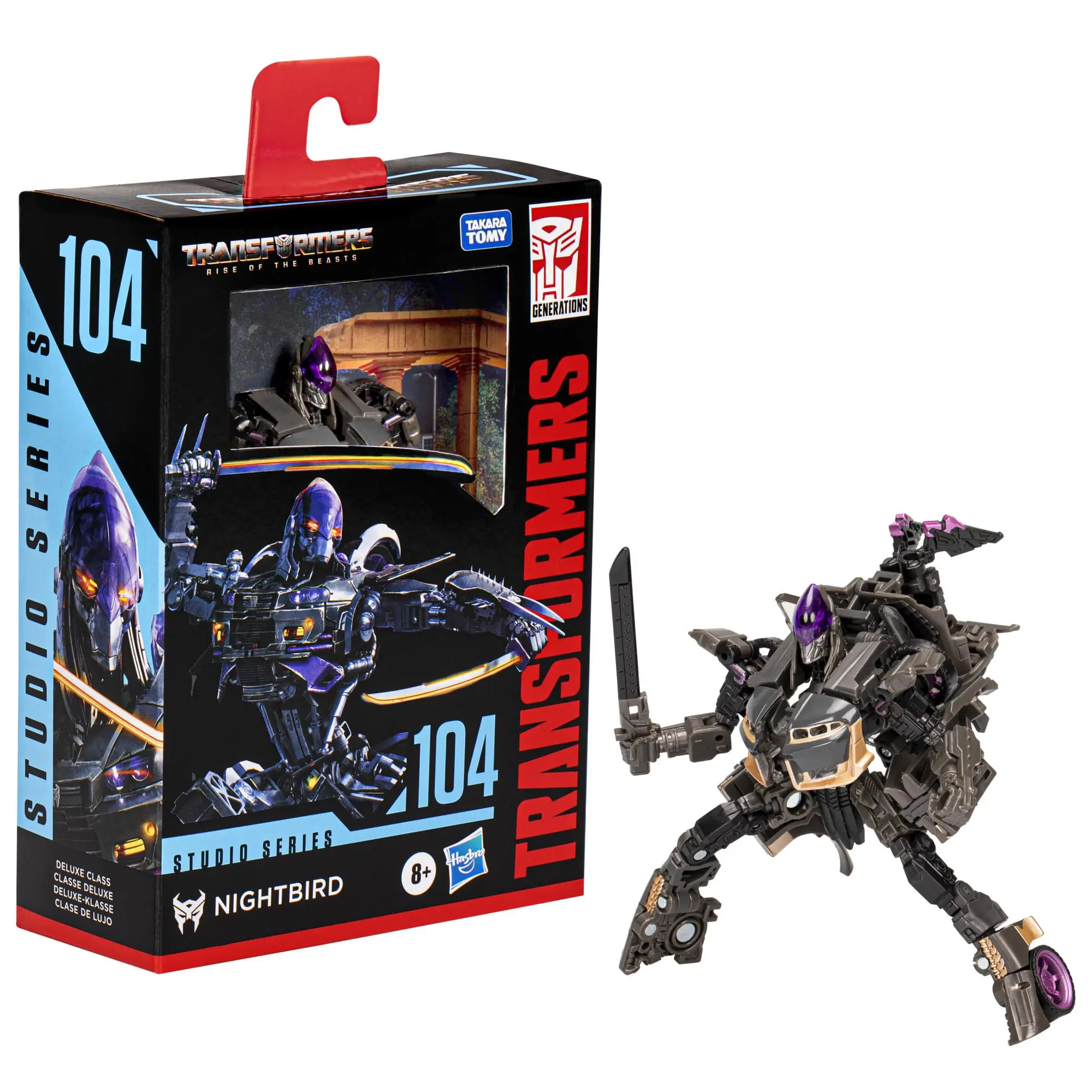 Transformers Toys Studio Series Deluxe Transformers: Rise of The Beasts 104 Nightbird Toy, 4.5-Inch, Action Figure