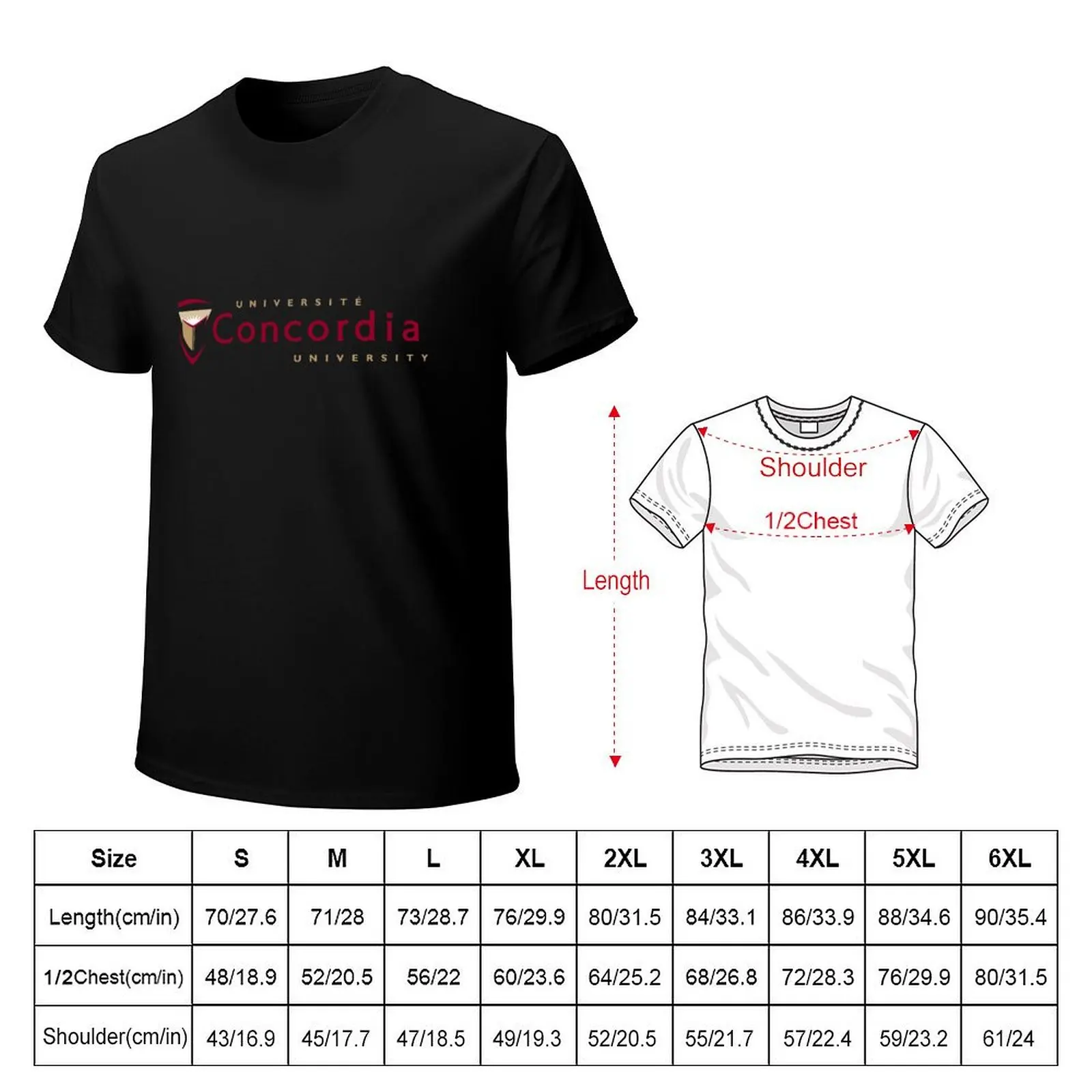 concordia univ Logo T-Shirt Comfortable Daily Wear Tee