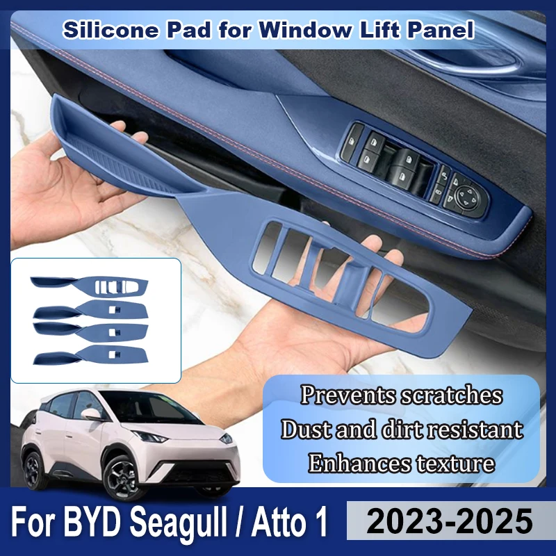 

Защитные накладки на кнопки дверей автомобиля для BYD Seagull, Atto 1, Dolphin, Surf Mini 2023, 2024, 2025 – силиконовые накладки для панелей автосистем управления