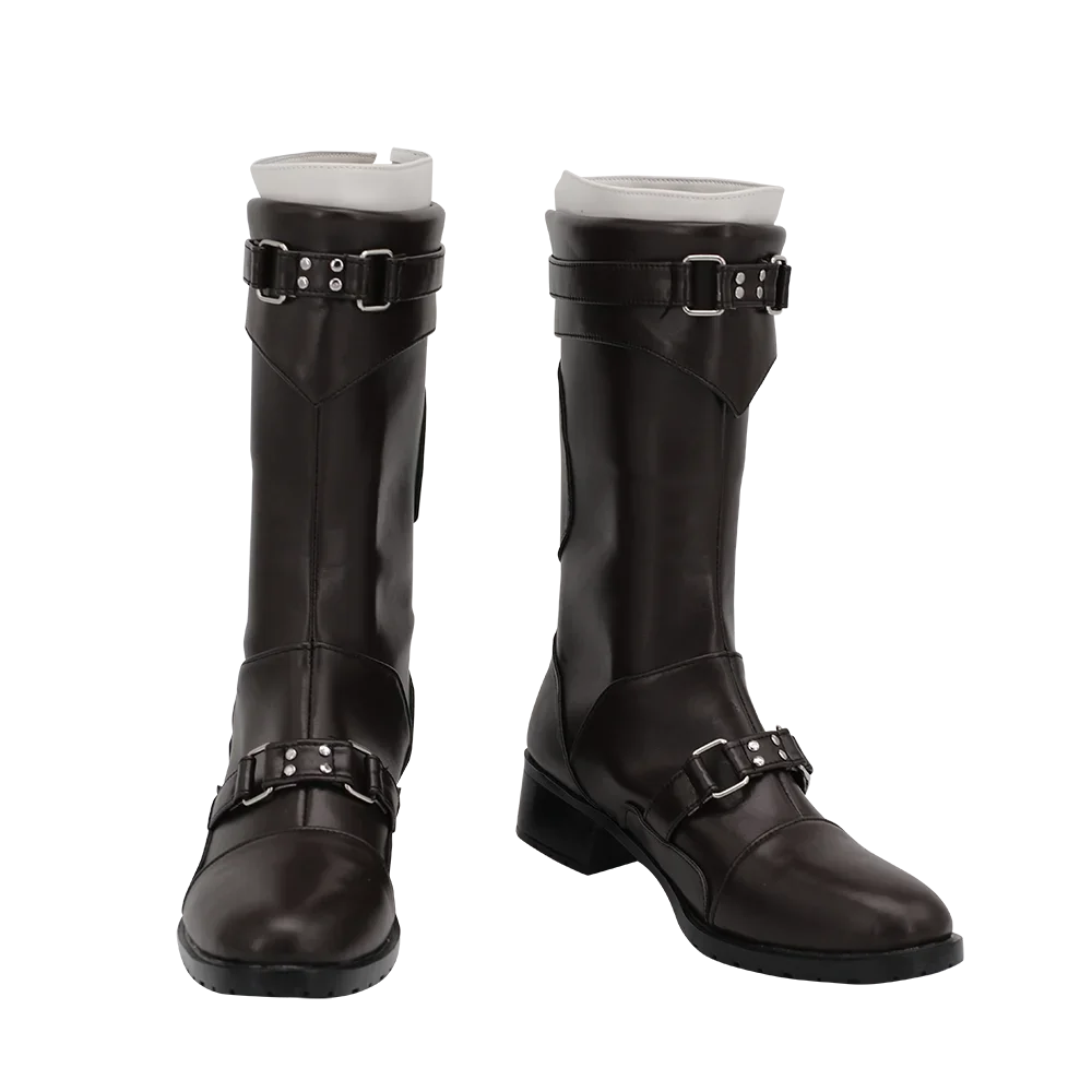 Final Fantasy 7 Remake Leslie Kyle Cosplay Boots Brown Shoes Custom Made (1)