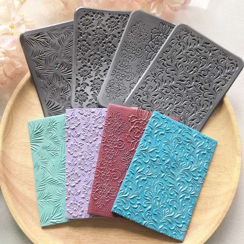 

New Best-Selling Mold Floral Polymer Clay Silicone Texture Mats for Making Polymer Clay Earrings - Texture Transfer Mats Mould