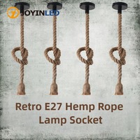 Hemp Rope Chandeliers Vintage Retro Hanging Lamps E27 AC 85-265V Industrial Home Decor Restaurant Pendant Lights E26 Edison Bulb