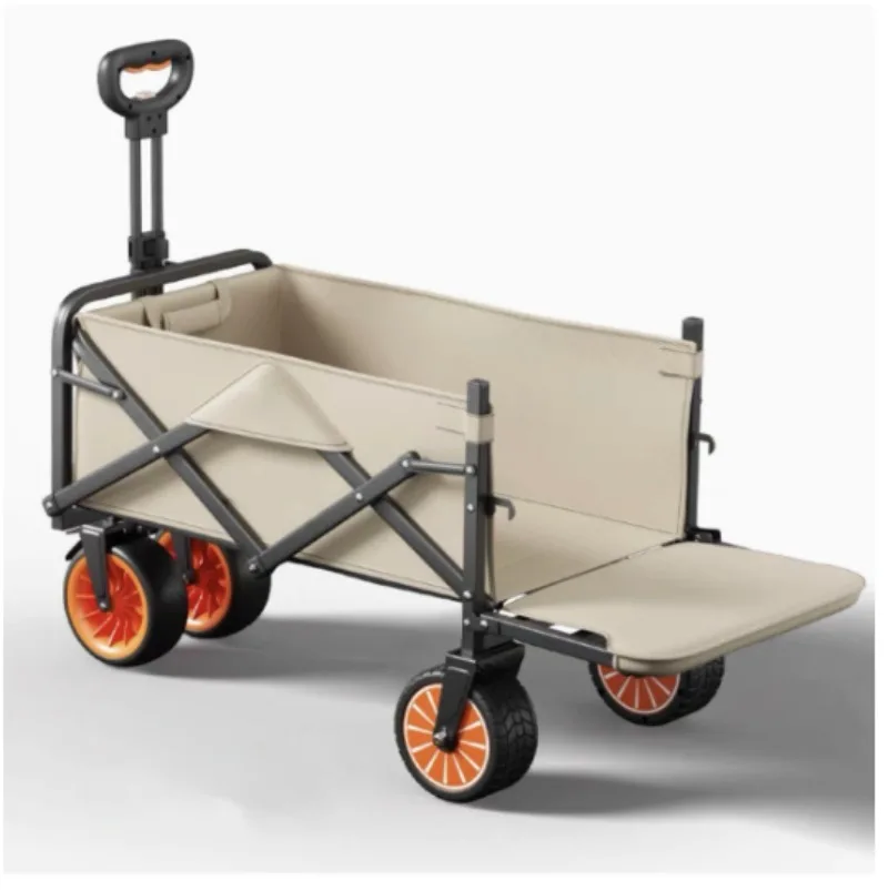 Portable Folding Electric Camping Cart for Outdoor Picnic and Travel, Hand Push Power Camper Trailer for Easy Transport 전동카트