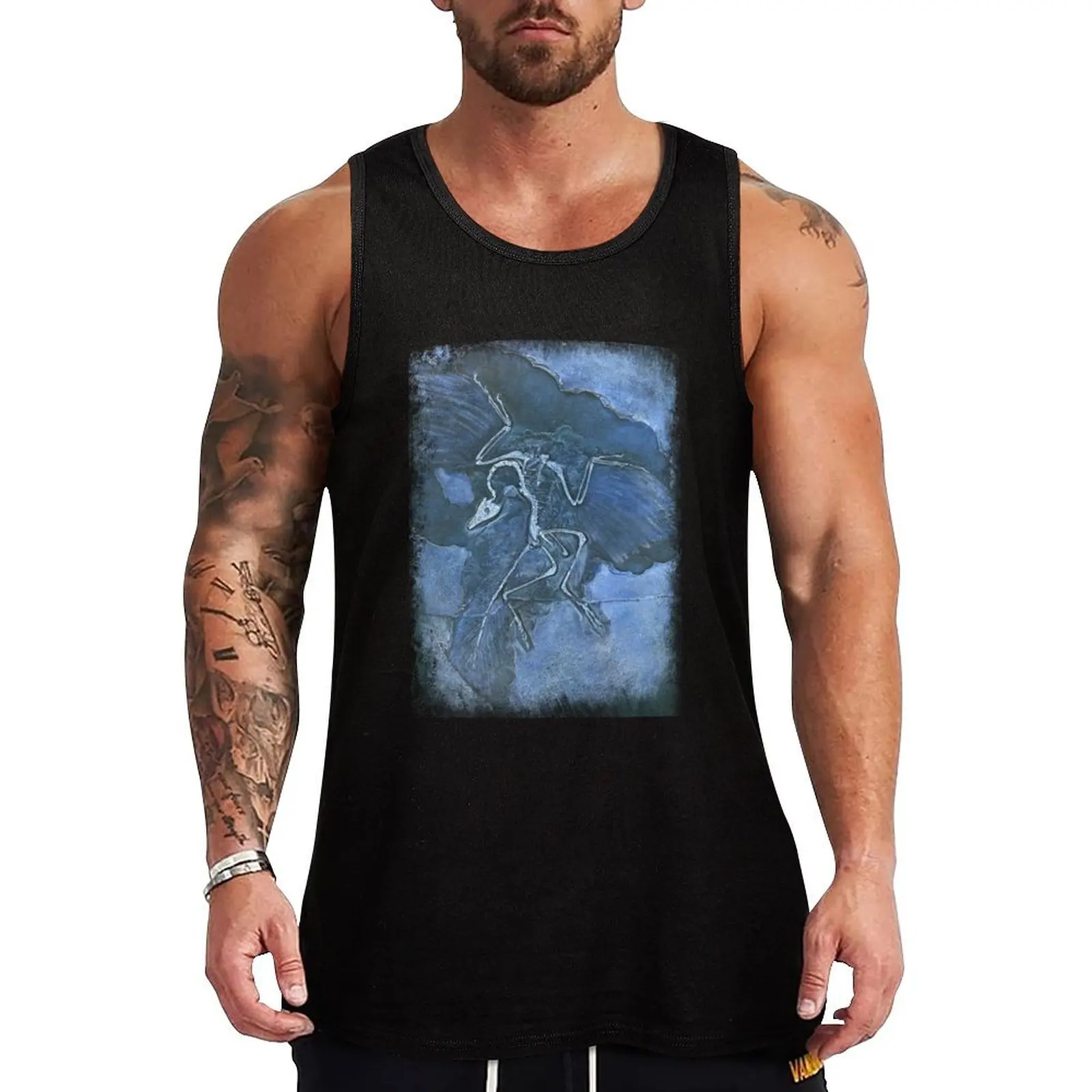 

archaeopteryx in blue Tank Top Thin Cool Tank Top Summer Breathable Sleeveless Shirt