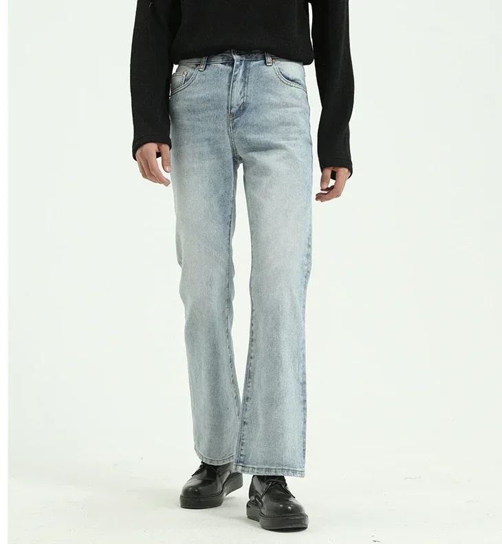 

Solid Non-stretch Jeans for Men Spring Autumn Fashion Casual Men Clothing Denim Pants Straight Trousers Stretch Jean Streetwear
