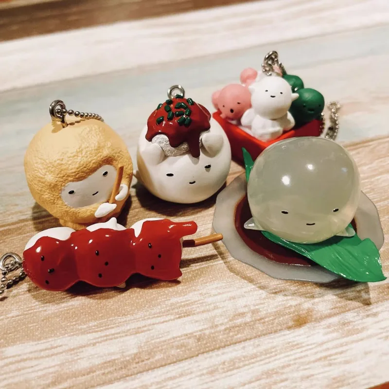 Originale Giappone Gashapon Panda Den Kawaii Anime Cibo Mochi Vita Quotidiana Figurine Carino Gachapon Action Figure Capsule Giocattoli Regalo