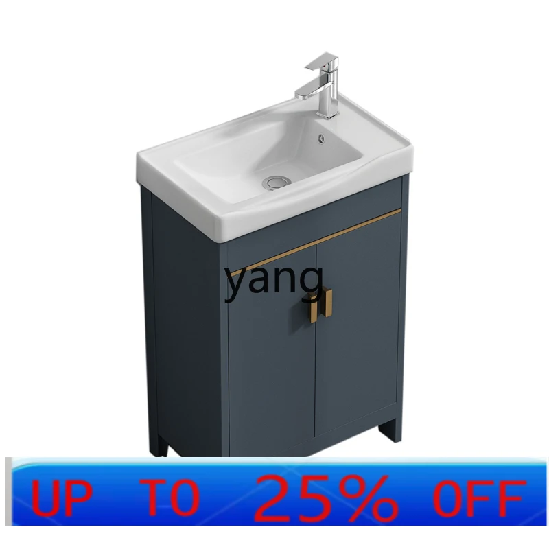LMMSpace Aluminum Floor-to-ceiling Bathroom Cabinet Combination Washbasin Super Small Toilet Washbasin Balcony Washstand
