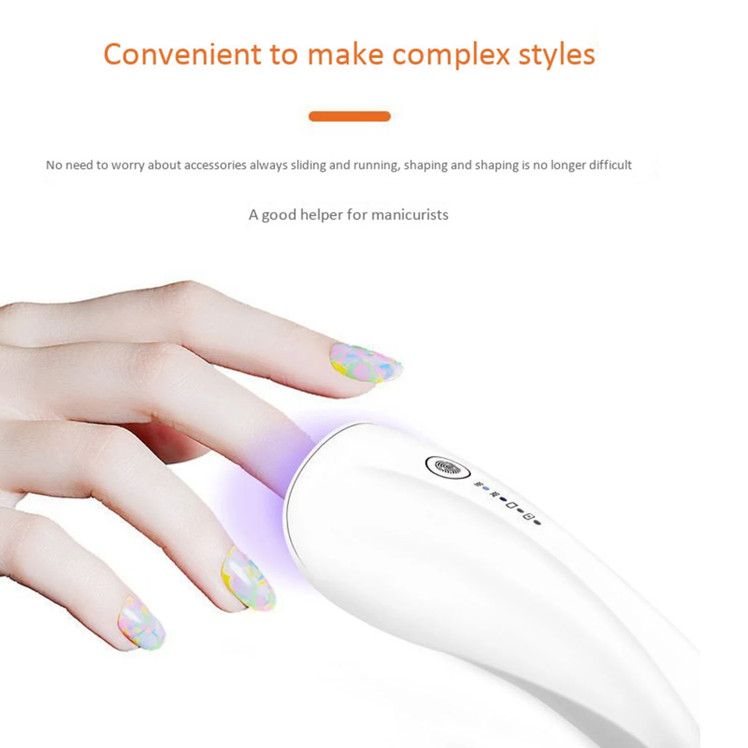 CMHI-مصباح أظافر قابل لإعادة الشحن 3 مصابيح LED محمولة باليد ومؤقت بطارية صغير ومجفف أظافر بالأشعة فوق البنفسجية LED ضوء أظافر