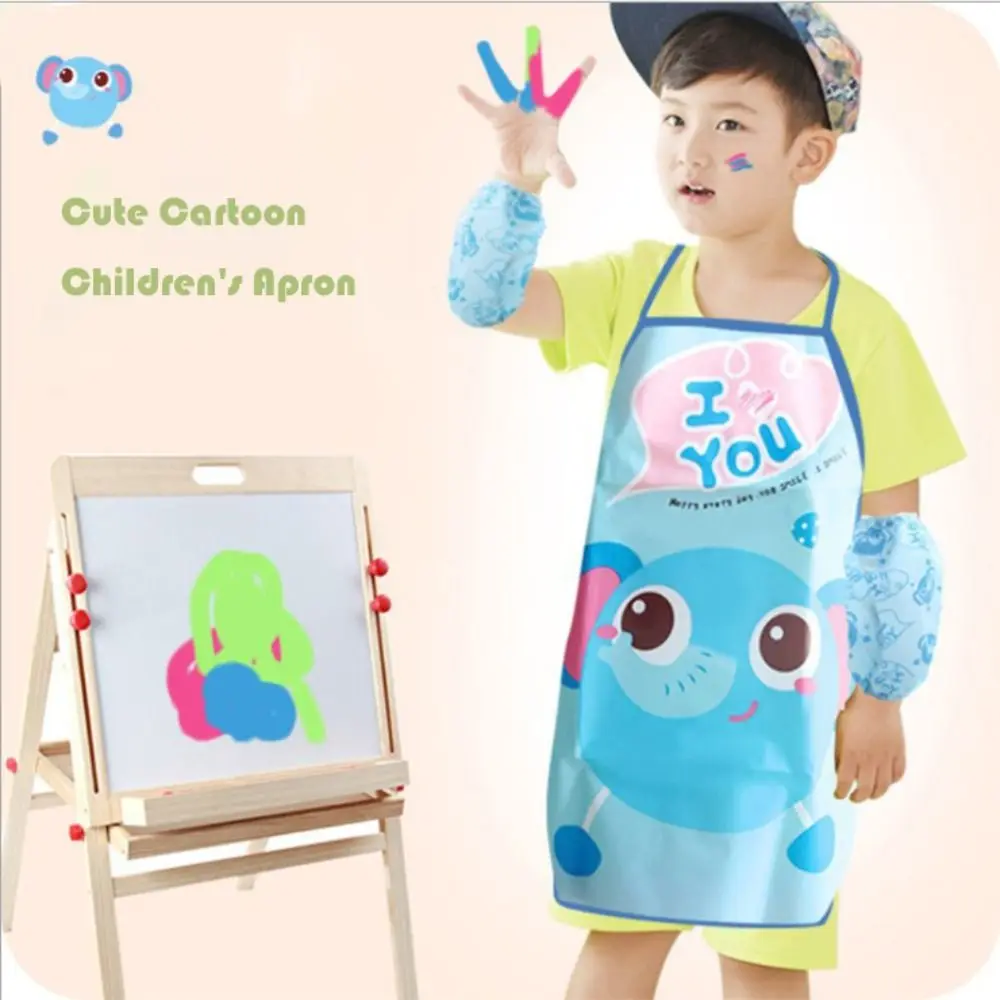 Creativity Waterproof Apron Antifouling Gown Bib Kitchen Cartoon Painting Smock for Child