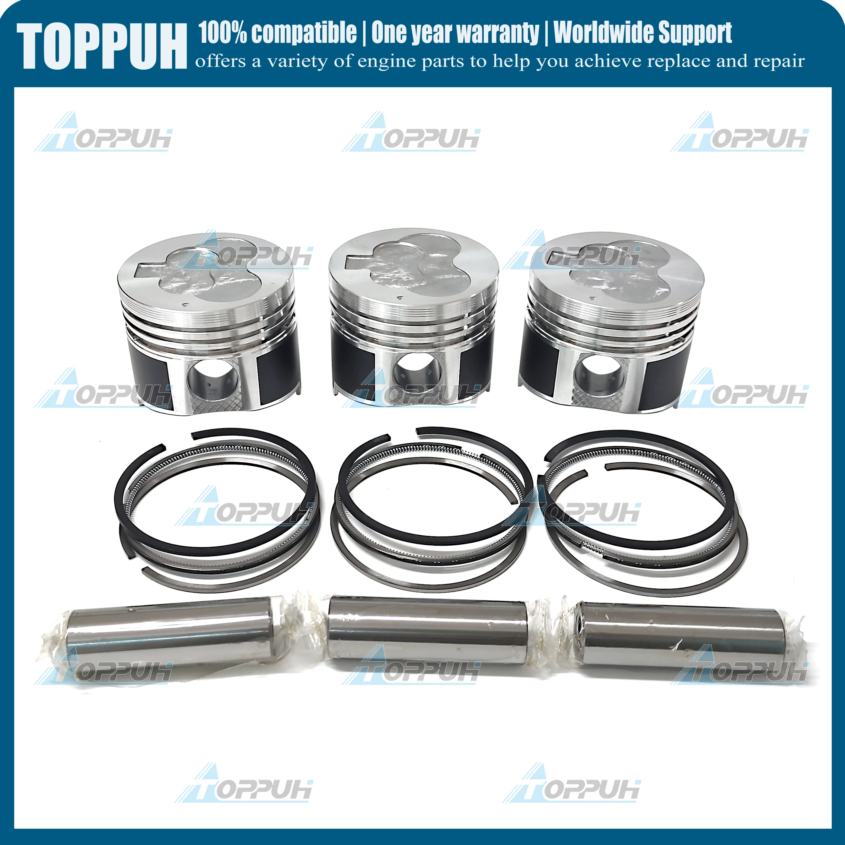 L3E STD Piston Kit Ring Set for Mitsubishi Diesel Engine Pin: 21mm (3 Sets)