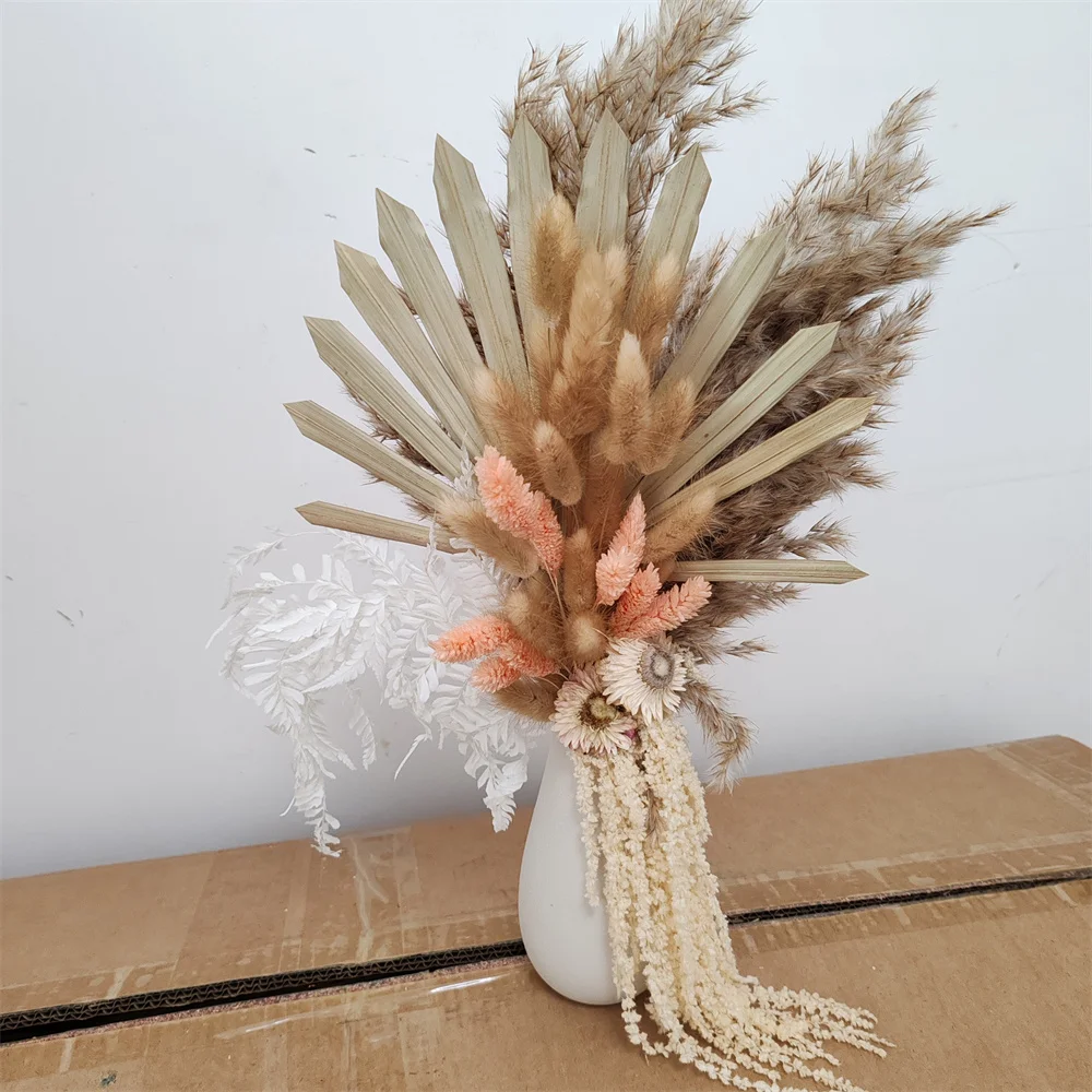 

Natural Pampas Grass Bouquet Wedding Dried Flower Decor Christmas Decoration Boho Style for Farmhouse,Living Room,Table Decor