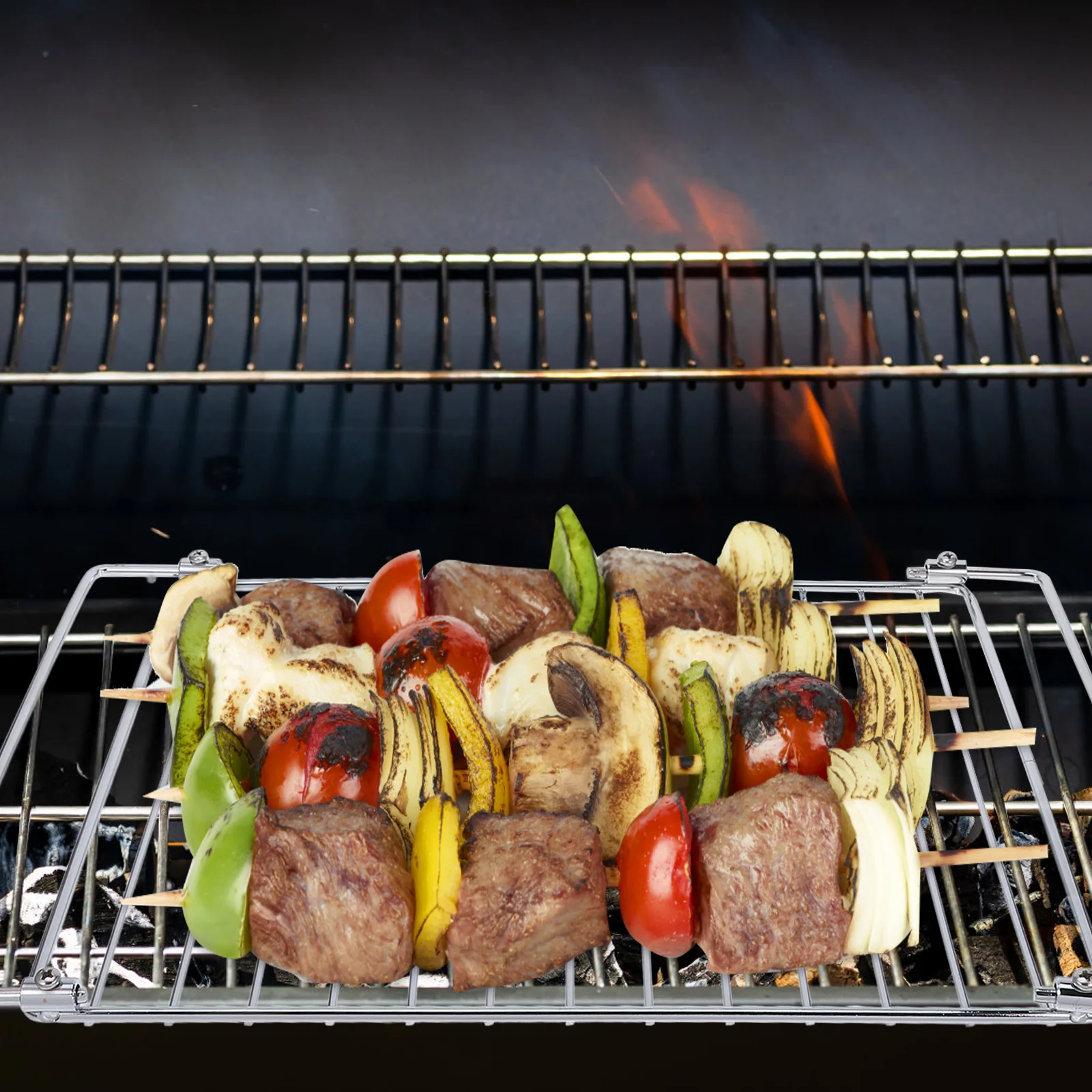 

1pc Stainless Steel Rack Mesh Bbq Grill Rack Barbecue Wire Tray Electric Barbecue Tool Oven Tool Kitchen Accessory