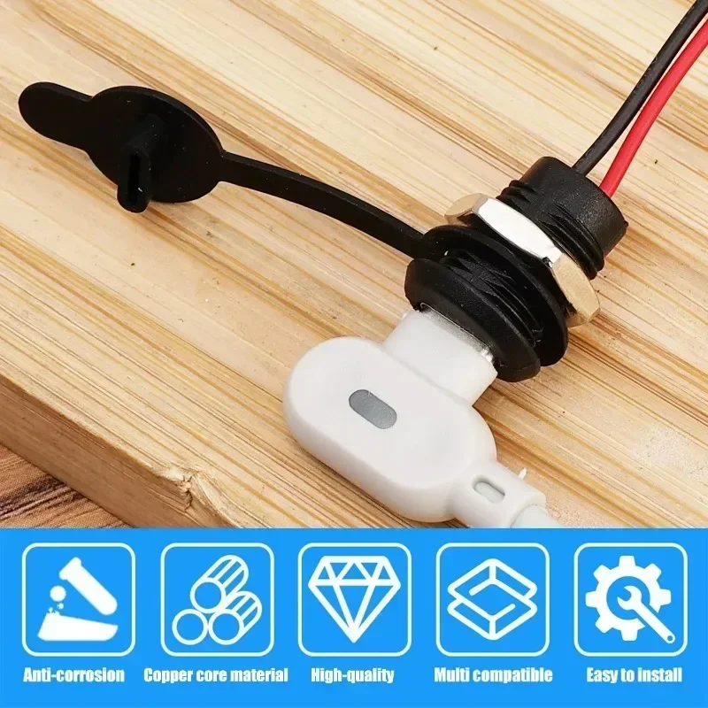 1/20 piezas conector USB tipo C tipo C impermeable con placa de bloqueo de tuerca hembra TPC impermeable puerto de conector de carga rápida de alta corriente