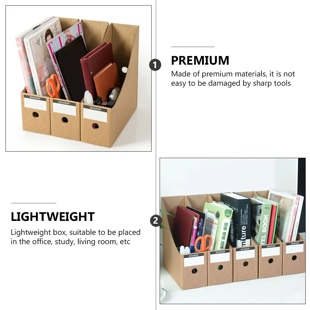 

4Pcs Paper File Box Strong Storage Organizer Holds Documents Efficiently Portable File Case for Office Home Organization Needs