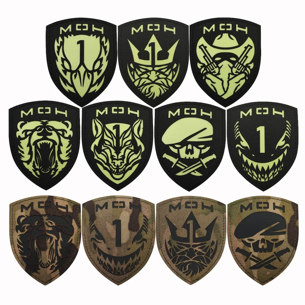 Chooseful Laser Glow IR MOH Medal of Honor King Eagle Animal Shoulder Sew-on Honor Patch For Tactical Shirt Labels