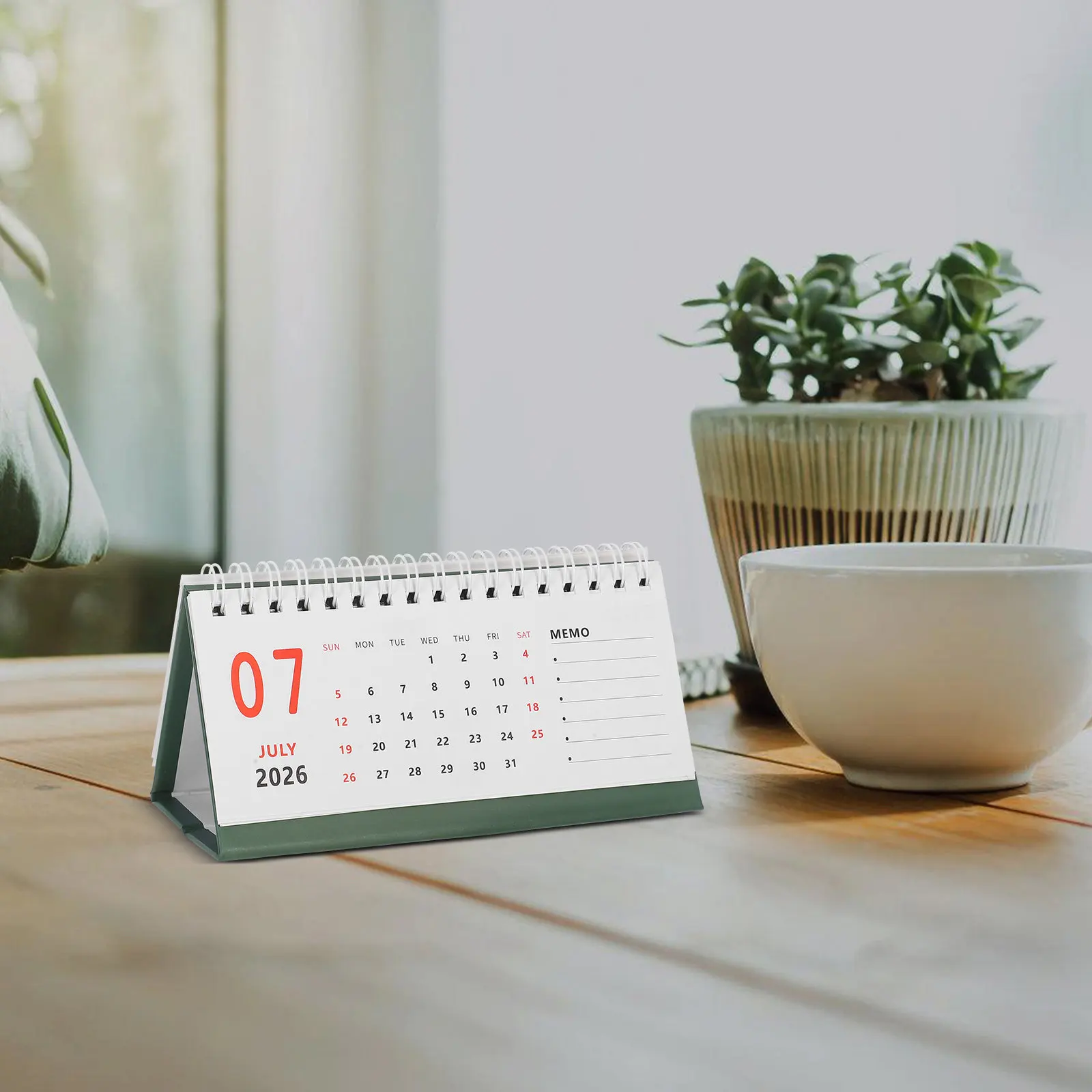 Standing Flip Calendar 2025-2026 Mini Desktop Planner Small Space Saving Modern Design 18 Month Coverage for Daily Notes