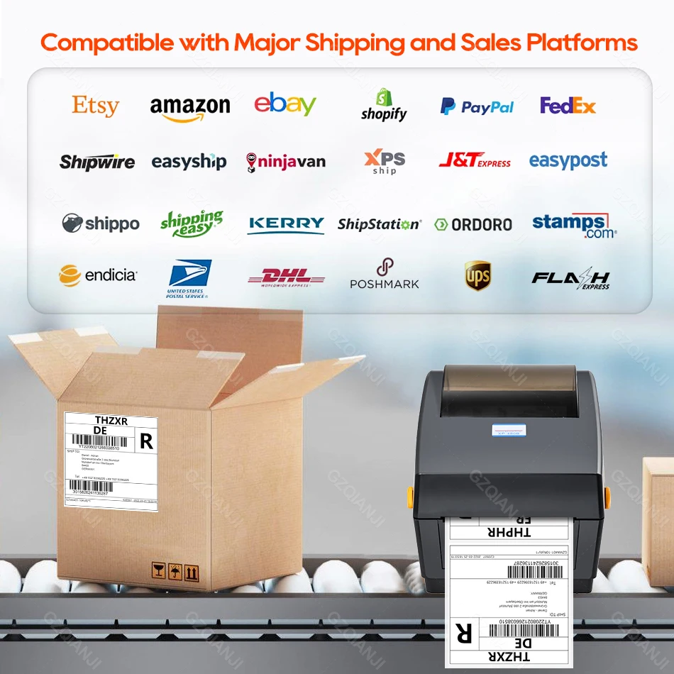 Imagem -04 - Polegadas Shippingnthermal Impressora de Etiquetas de Código de Barras 20 Mm110 mm Impressora de Etiquetas de Etiquetas de Código de Barras Usb Bluetooth para Ups Dhl Fabricante de Código de Barras Xp480b 4