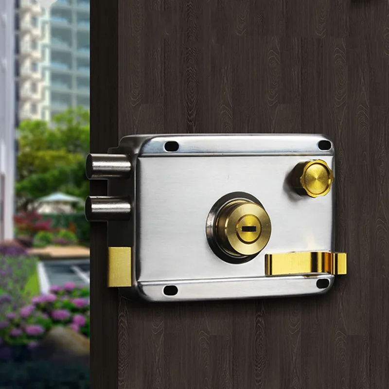 Exterior Stainless Steel Door Lock Courtyard Gate Anti-theft Safety Lock Household Hardware Door Accessories Exterior Gate Lock