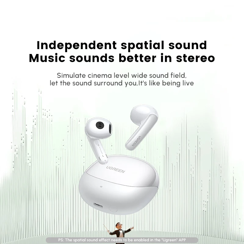 UGREEN HiTune H6 Pro アクティブノイズキャンセリング 完全ワイヤレスBluetoothヘッドセット BT 5.3 高音質ミュージックイヤホン