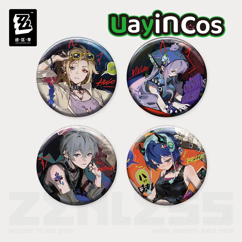 

Original Zenless Zone Zero Hugo Vlad Vivian Banshee Badge Laser ticket Poster Mouse pad Ornament Doll Accessories Anime Toy Kids