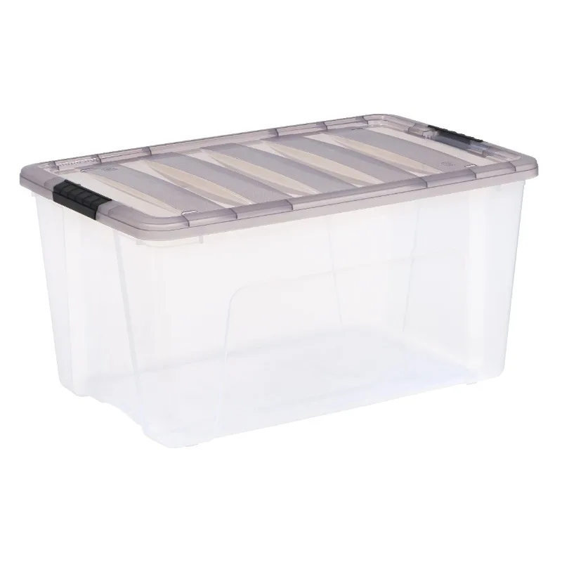 

72 Qt. (18 Gal.) Clear Latch Box, Stackable Plastic Storage Bins with Lids, Single Pk