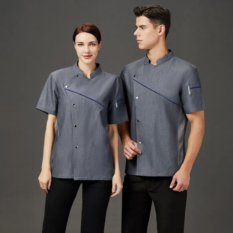 Men's Chef Clothes Woman Waiter Uniform  Hotel Kitchen Overalls Professional Cook jacket Food service Cooking Shirt Chef's Coat