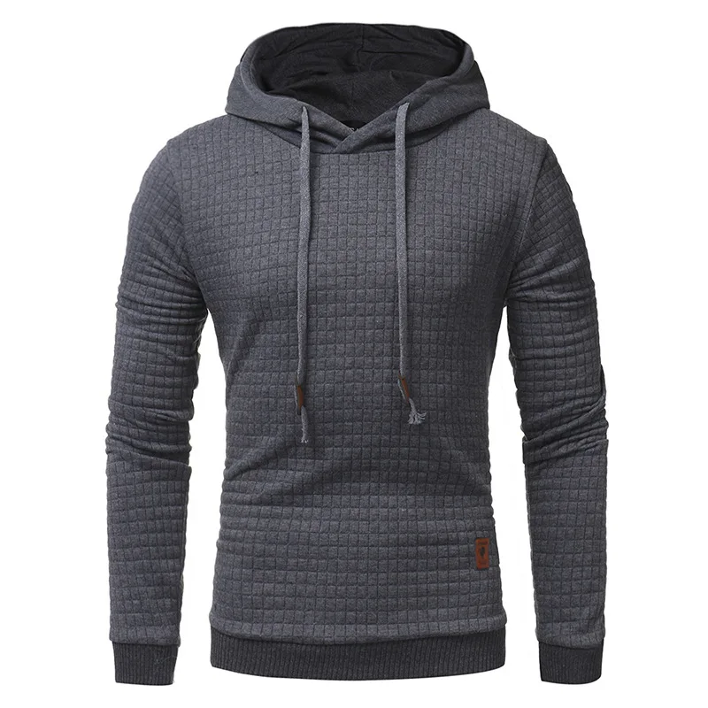 Spring Autumn Hoodies Men Slim Fit Hooded Sweatshirts Fashion Casual Solid Color Hoodies Male