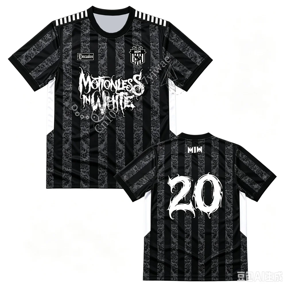 Decades Soccer Jersey Motionless In White Latest Album Music T-shirts Fashion Fans Street Wear Summer Men's Women's T-shirts