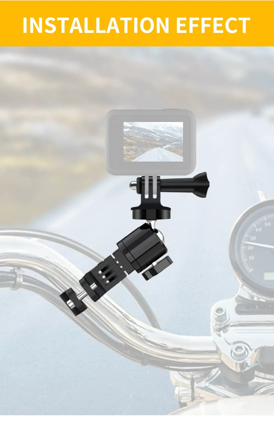 Metall Radfahren Bike Mount Motorrad Lenker Halter 1/4 Schraube für GoPro 10 9 8 für Insta360 ONE X X2 R kamera für DJI Action 2 – Detail 10