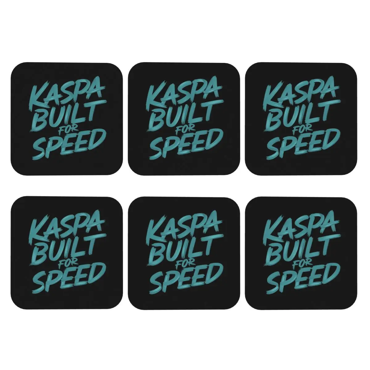 Kaspa Blockchain Innovative And Secure Coasters PVC Leather Placemats Non-slip Coffee Mats for Decor Home Dining Pads Set of 6