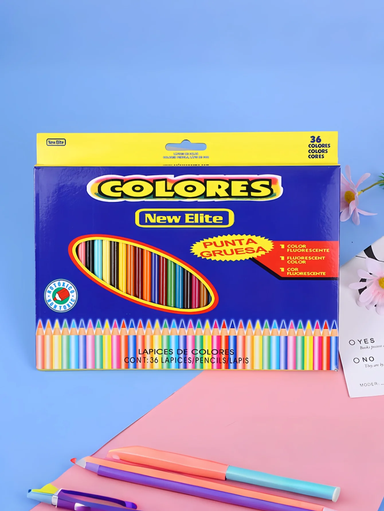 قلم رصاص ملون على شكل فراشة زرقاء للأطفال، مجموعة أقلام رصاص لطلاب المدارس الابتدائية، قلم ملون قائم على الزيت