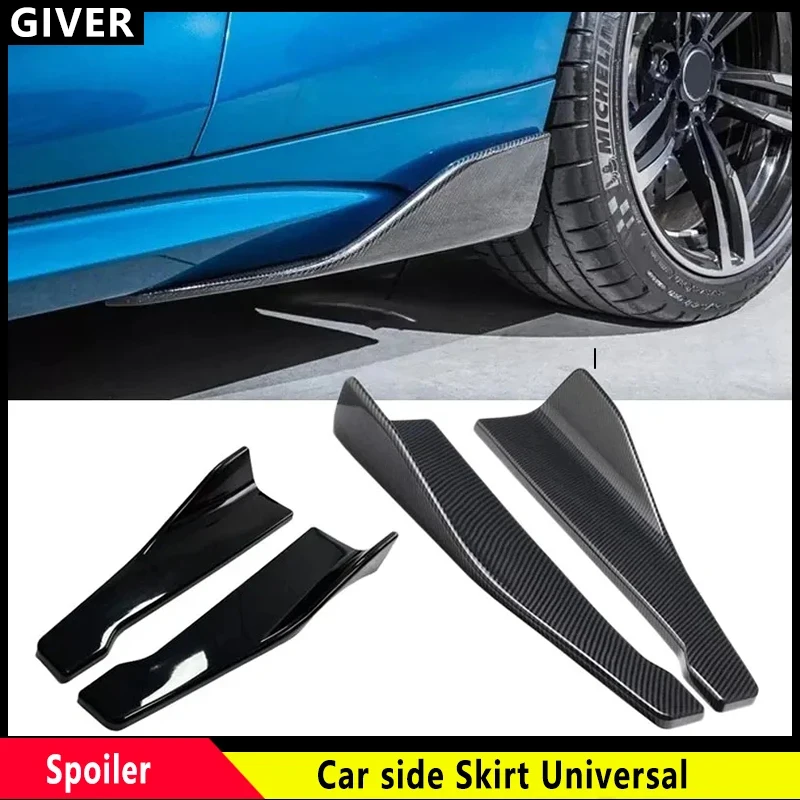 

2Pcs Car Rear Bumper Lip Trim Protector Side Skirt Cover Corner Bumper Guards with screws Universal Fit Bright black Accessories