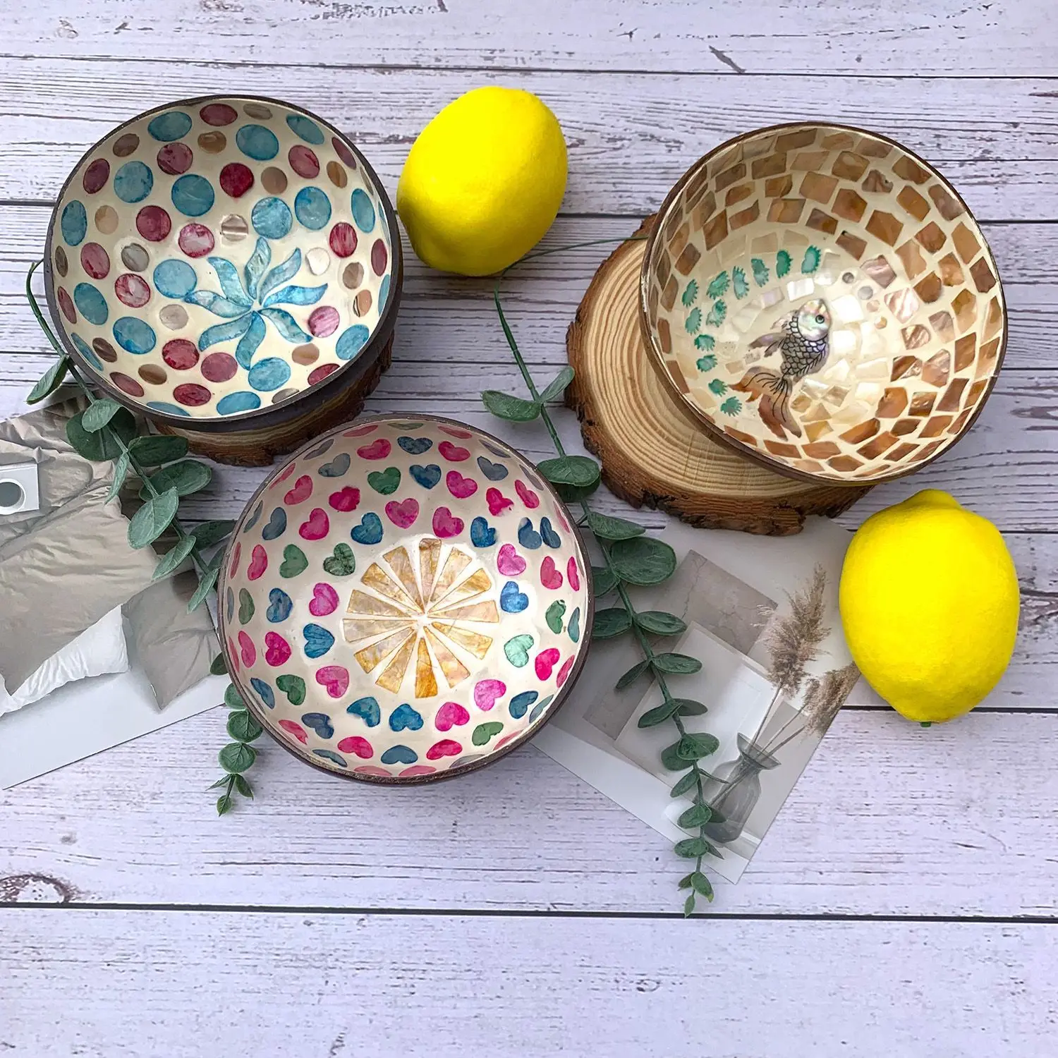 Natural Coconut Bowl Handmade From Coconut Shell Eco Friendly Tableware For Home Dining Decoration