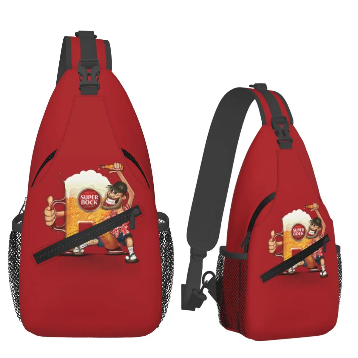 

Super Bock Chest Bag Men Sling Crossbody Backpack Chest Bag Travel Hiking Daypack Shoulder Bag