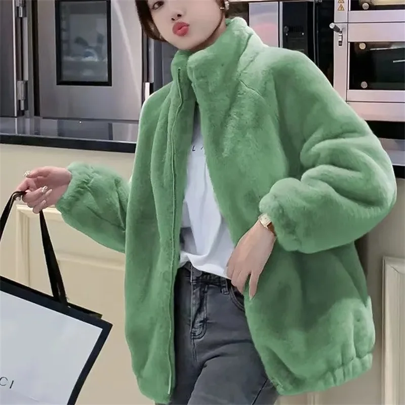 Jackets for Women 2024 Autumn Winter New Plush Thickened Double-sided Cashmere Warm Coat Faux Fur Coat Jacket Women Winter