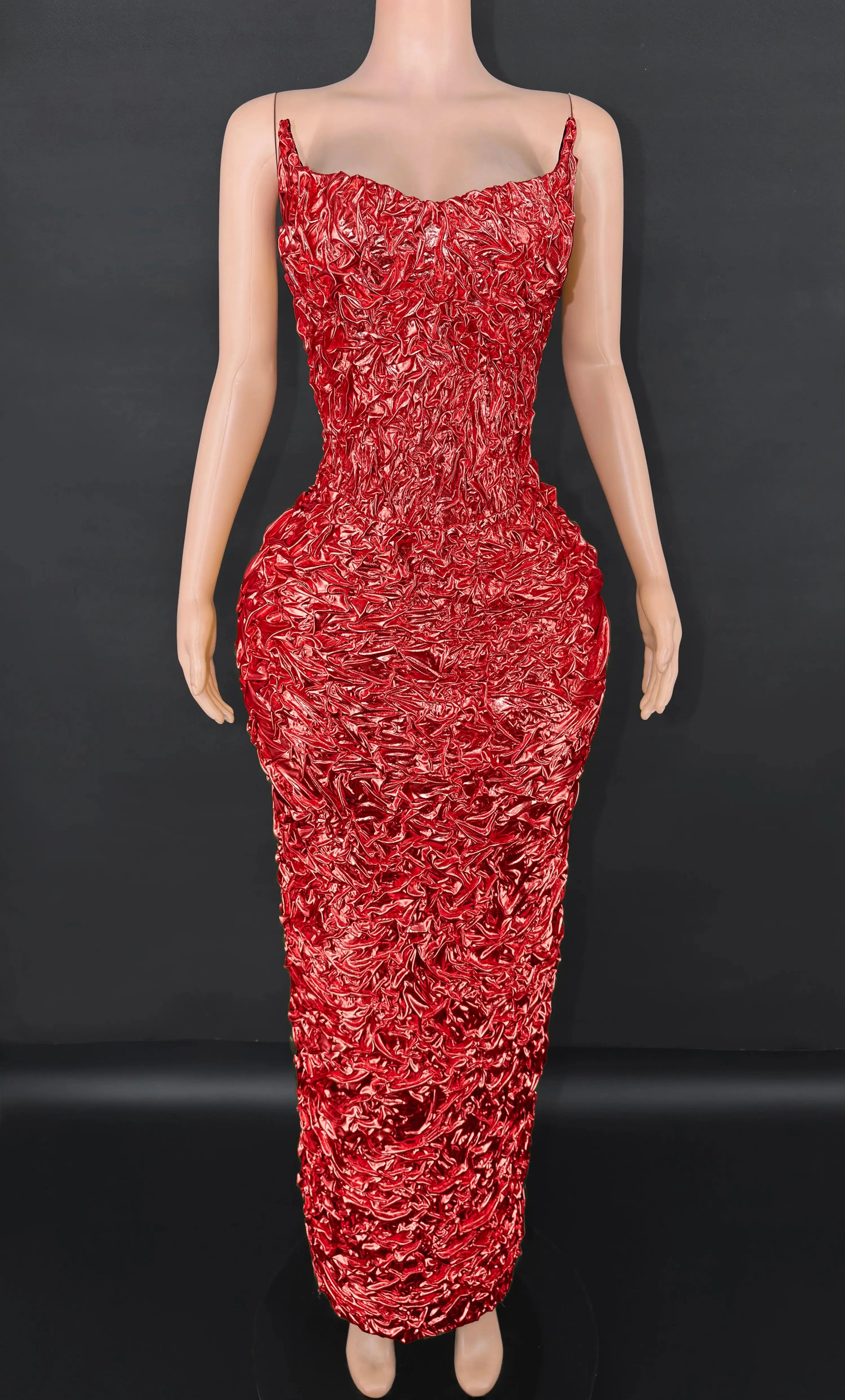 

Strapless Sequined Fish Bone Corset Sexy Floor Length Mermaid Maxi Dress Sleeveless Stretch Elegant Evening Party Dress