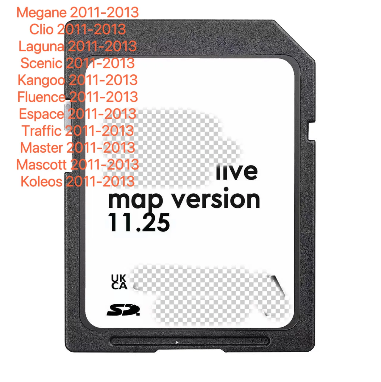 for Renault Megane Scenic Clio Europe Maps Carminate Live 11.25 Navigation SD Card