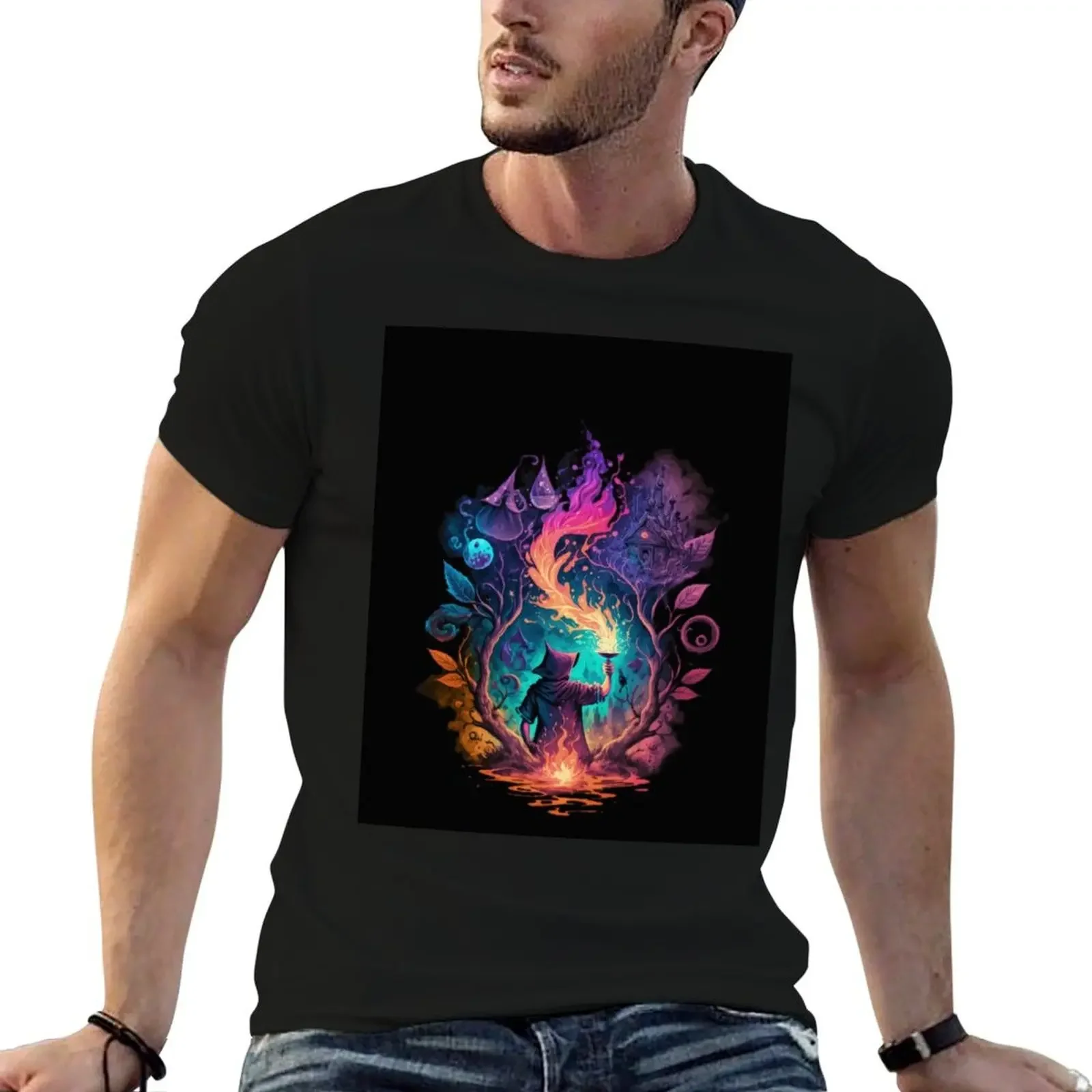 

Mage: The Wizard Sorcerer Spell Enchantment Design T-Shirt custom t shirt vintage fitted t shirts for men