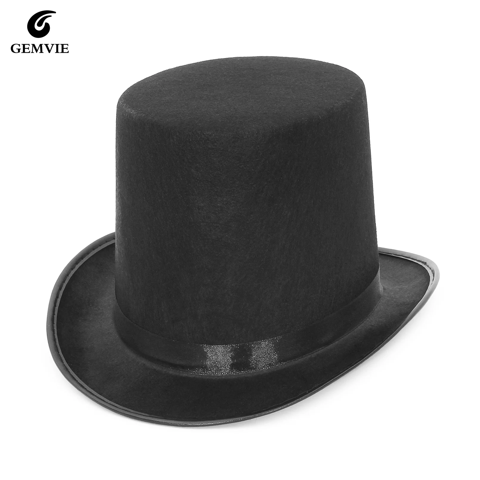 The Magician Performed High Hat Polyster Halloween Top Hat Flat Red Black Hat Jazz Stage Performances Of Men Women Big Size
