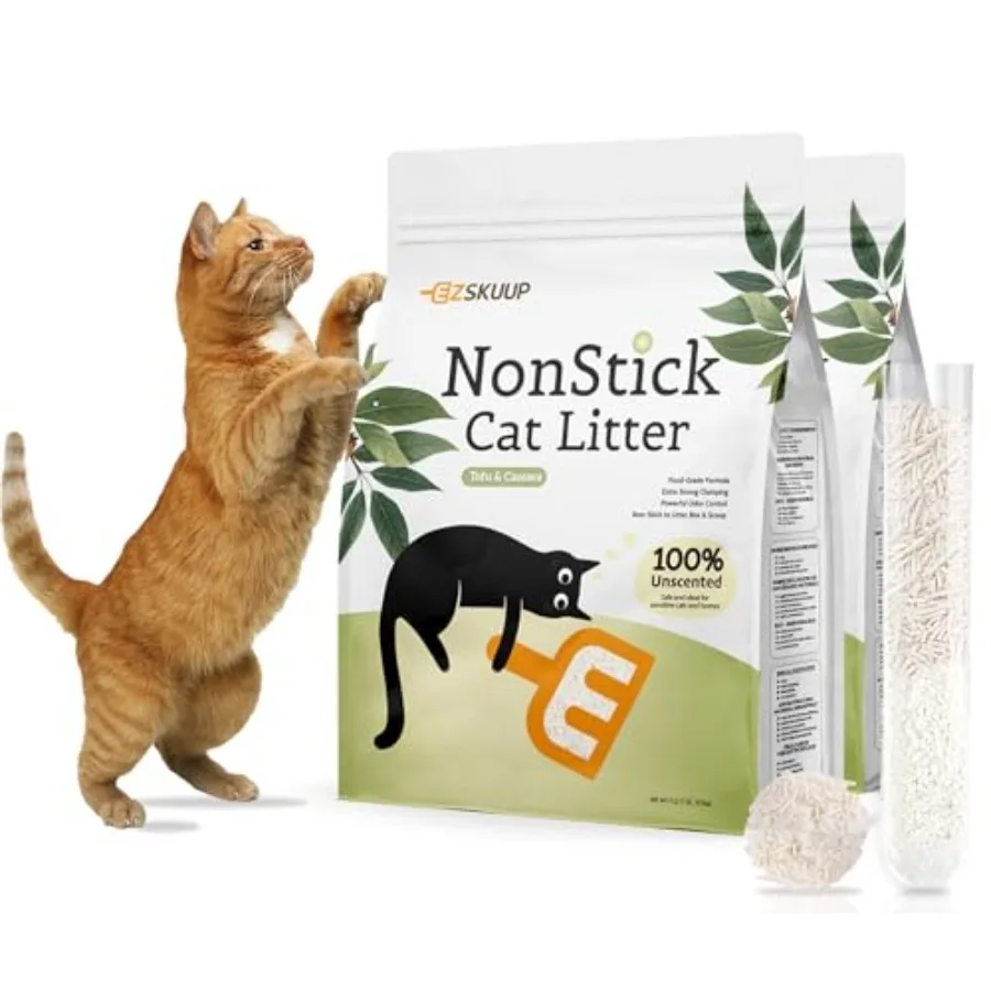 

Non-Stick Ultra Clumping Tapioca Tofu Cat Litter Odor Control Low Tracking Kitty Litter Pellets Plant-Base Natural Ingredients