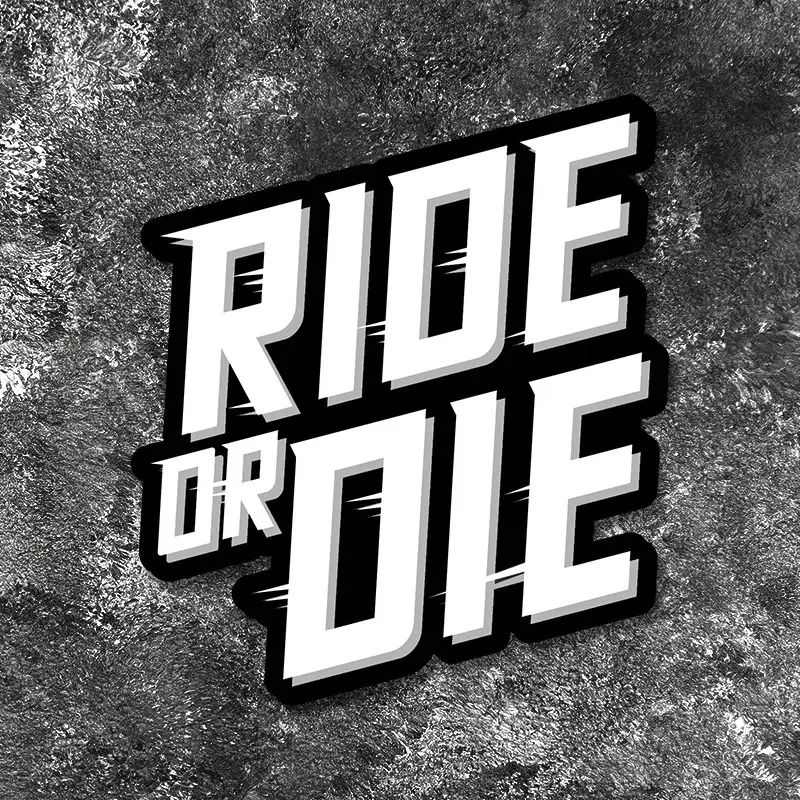 1 ピース RIDE OR DIE オートバイ＆自転車 - 防水ビニールネオンレインボーステッカー（RIDE OR DIE）マウンテンバイク用