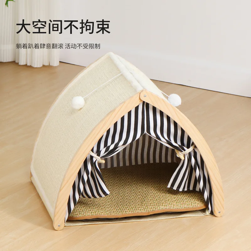 Imagem -05 - Dobrável Cat Tent Universal Summer Mat Respirável Indoor Cat Entrega Sala Pet Nest Pet House