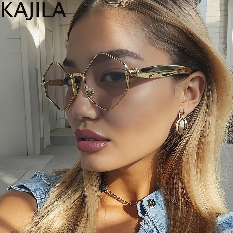 

Vintage Small Hexagon Punk Sunglasses Women 2025 Luxury Brand Classic Metal Frame Polygon Sun Glasses For Ladies Shades UV400