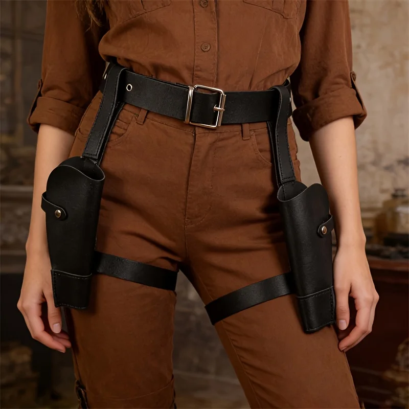 Funda para pistola vikinga medieval nórdica, funda versátil para pistola, funda para pistola de cuero PU, funda para pistola pirata, 1 ud. Accesorios para disfraces de cosplay