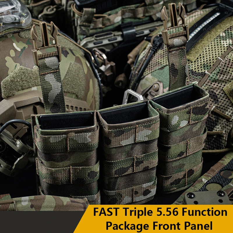 Fast Triple 5.56 Magazine Bag, pannello frontale, accessori per l\'espansione della maglia tattica, attrezzatura per la caccia sul campo