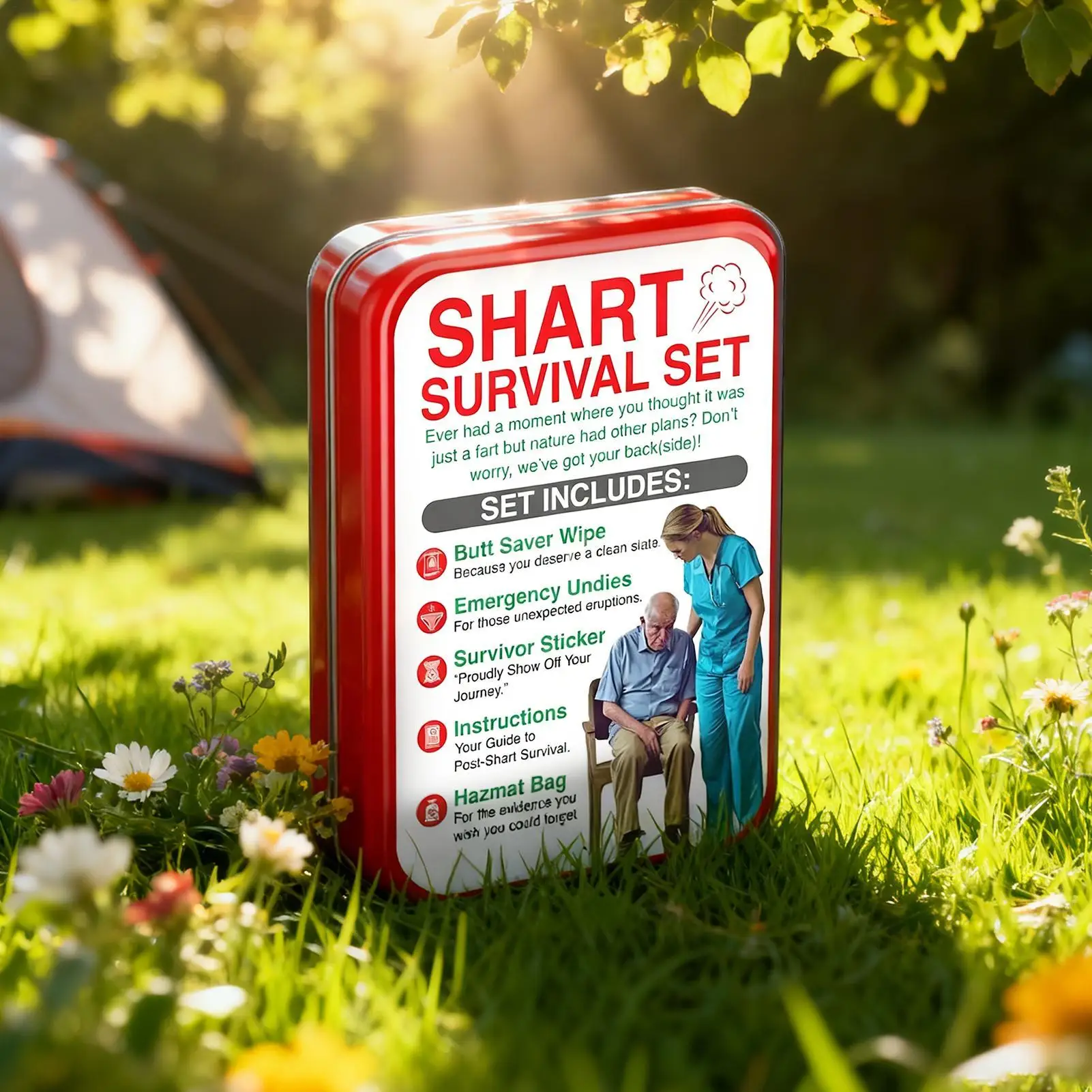 Survival Set Compact Hilarious Prank Gag Survival Kit for Men Family Husbandfriends Teens Adults Birthday Christmas April