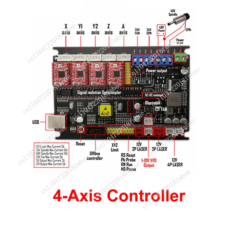 USB Driver Board for CNC  Engraverd 1.1 4-Axis Stepper Motor  Control Board with 300W  Spindle with Isolation